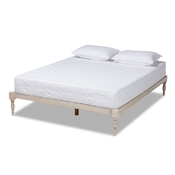 Baxton Studio Iseline Modern and Contemporary Antique White Finished Wood Queen Size Platform Bed Frame